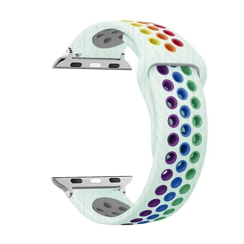 Sport Loop Strap für Apple Watch Band Ultra 2 49 mm 44 mm 40 mm 41 mm 45 mm 42 mm 38 mm Silikonarmband iWatch Serie 9-8-7 6 5 4 SE