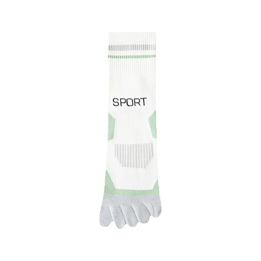 Sport 5 Finger Socks Compression Cycling Socks Sweat-Wicking Elasticity High Quality Mid-calf Socks Outdoor Basketball Socks белый