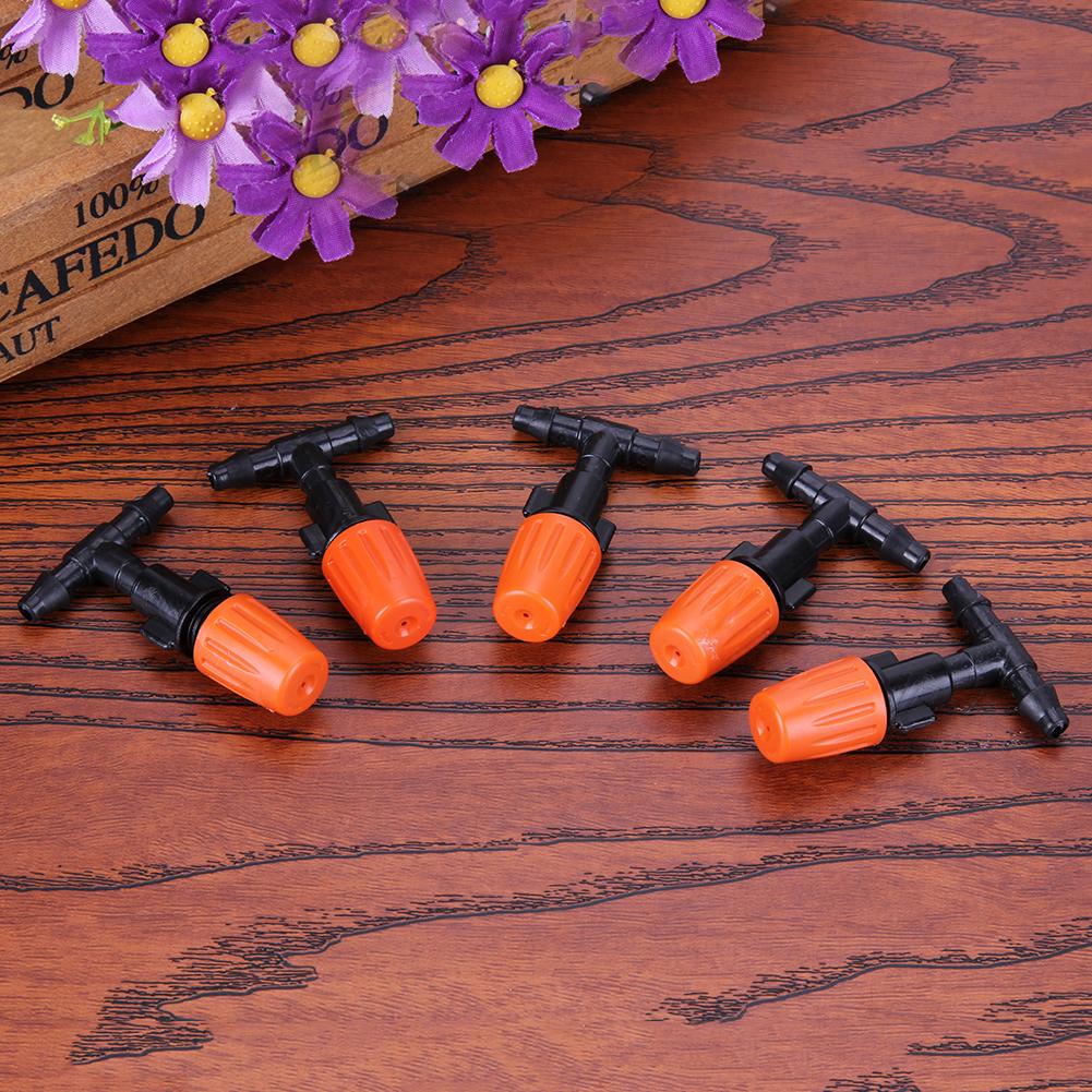 20st Bevattningsspridare Mikro med T-koppling Anslut Förstoppare Vattenspridare Huvuden Enkel Installation för Gräsmatta Trädgård