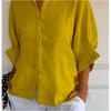 Women's Spring Cotton Linen Back Tie Design Shirt Polo Neck Single Breasted Women's Loose Casual Blouses Commute Daily Style