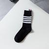 TB Four-Bar Grey Mid-Calf Cotton Women's Japanese Trendy Spring/Summer College Style Socks