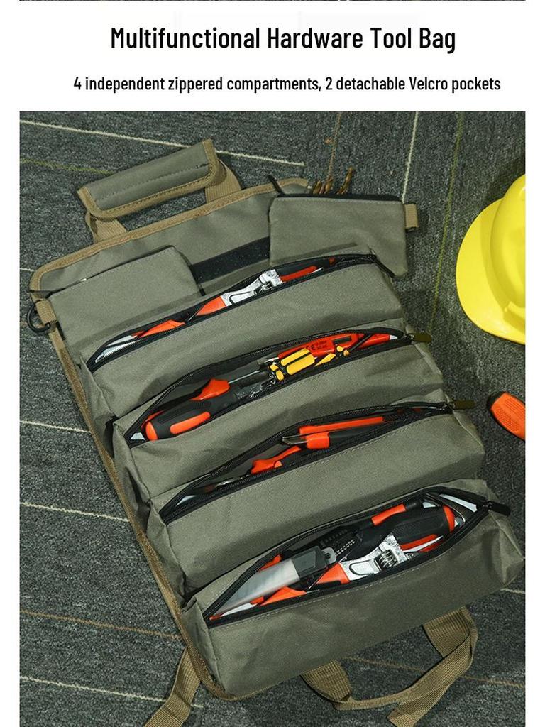 Verschleißfeste Canvas-Werkzeugtasche: Multifunktionaler Hardware-Organizer für Elektriker & Schreiner