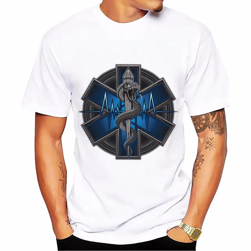 EMS EMT Star of Life symbol medical Paramedics T Shirt. New 100% Cotton Short Sleeve O-Neck Casual T-shirts Loose Top Size S-3XL