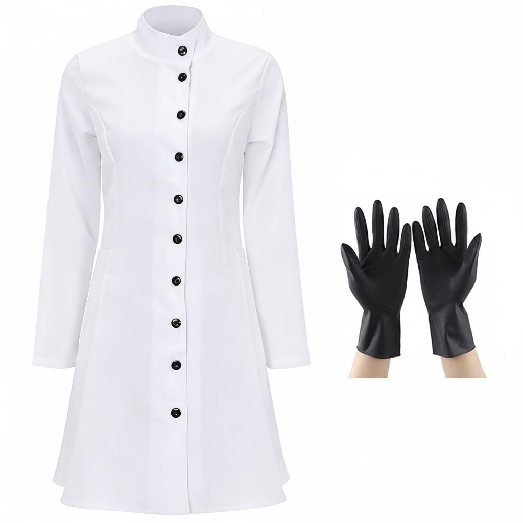 L Punk White Long Lab Coat
