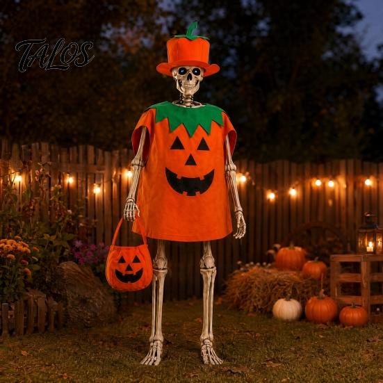 Skull Costume Set, Easy-to-Wear Outdoor Skeleton Outfit, Reinforced Stitching Durable Cosplay Costume, for Home Courtyard Balcony