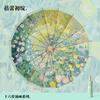 16 bone three-fold color glue coated oil painting umbrella sunscreen umbrella retro weather and rain folding umbrella female sunshade