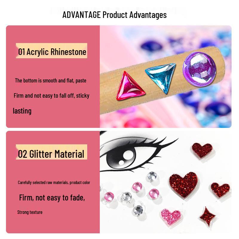 Custom Festival Party Glitter Face Stickers for Christmas & Halloween Makeup