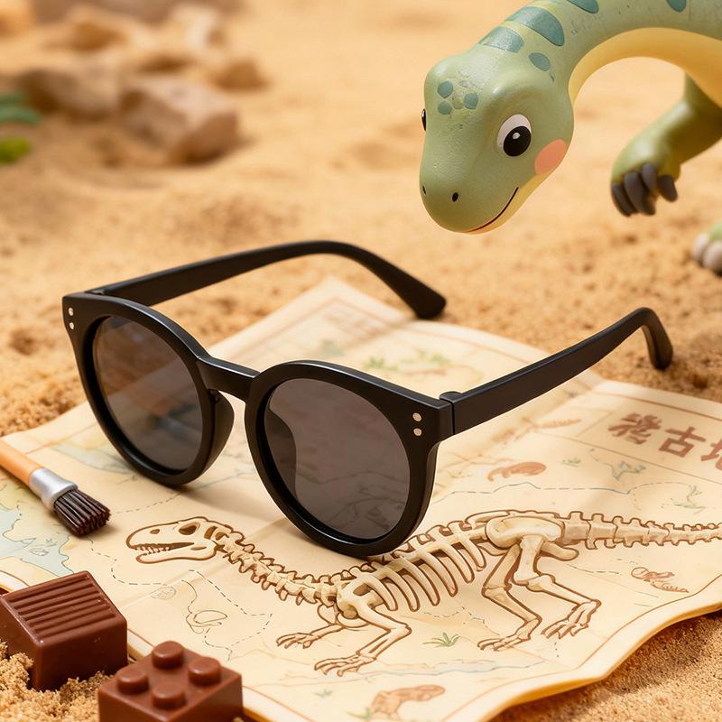 Children's Polarized Retro Round Sunglasses - Soft Frame, Anti-UV Protection, Unisex.