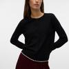 Gilet breeze col rond noir avec liseré blanc regular fit Femme VERO MODA
