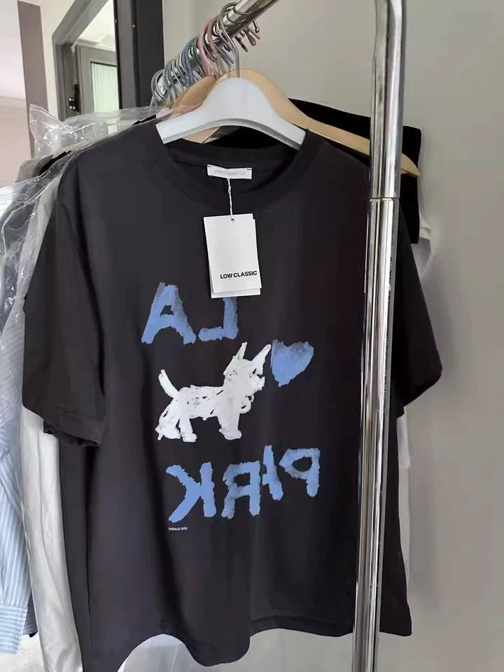 Puppy Design Korean Style Unisex T-Shirt - Women's Loose Casual Short Sleeve, Trendy 2026 Summer Essential