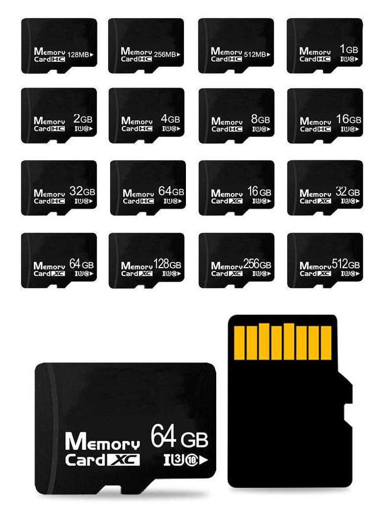 High-Speed Memory Card Pack: 64GB Driving Recorder, 32GB Mobile Phone Storage, and 4GB/8GB Camera TF Card