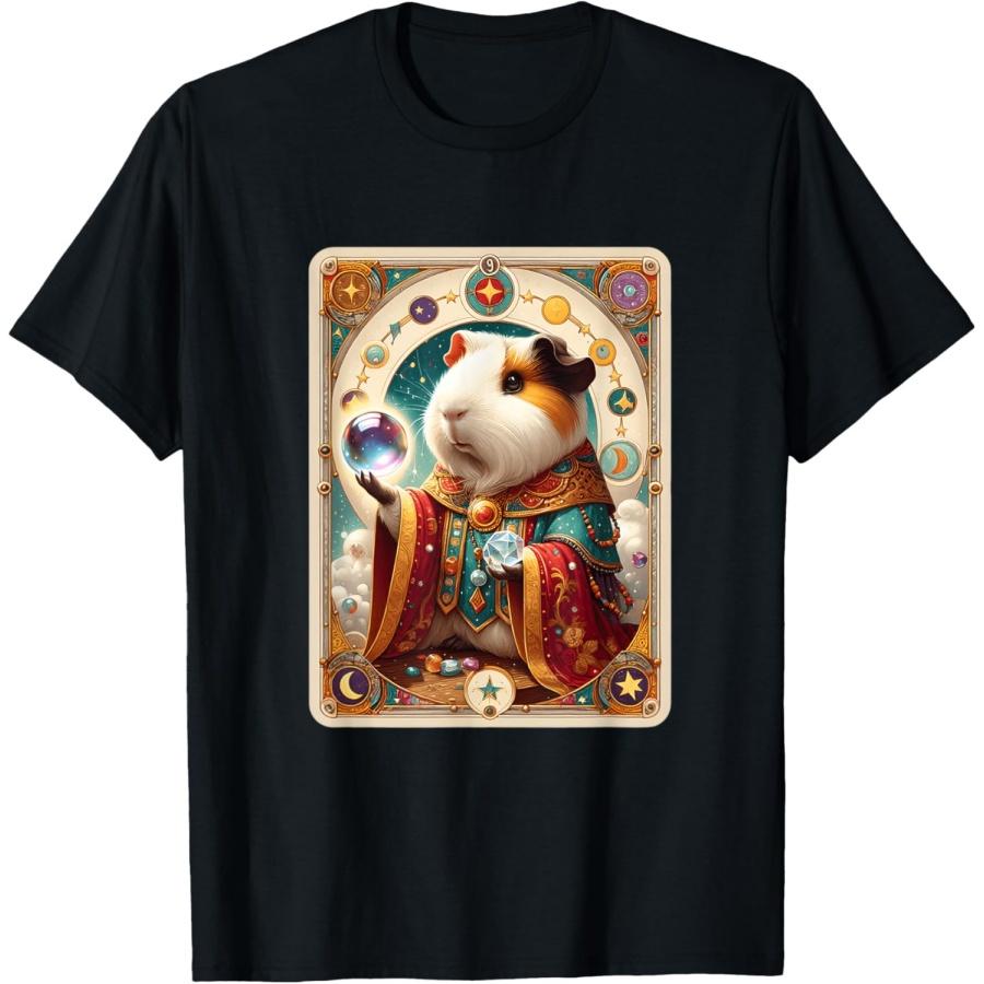 Guinea Pig Cosmic Tarot Card Astrology Illustration T-Shirt S