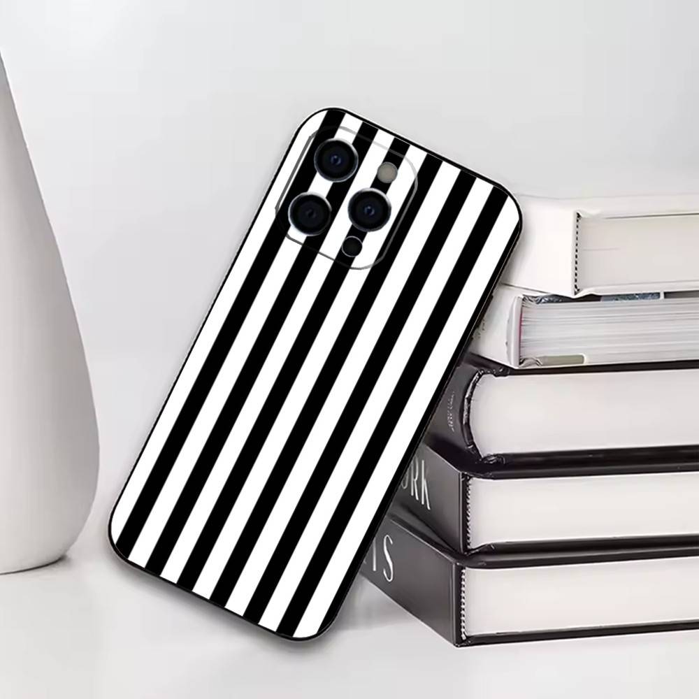 

Burgundy Rose Stripe Phone Case For iPhone17,16,15,14,13,12,11 Plus,Pro Soft Silicone Black Cover iPhone15