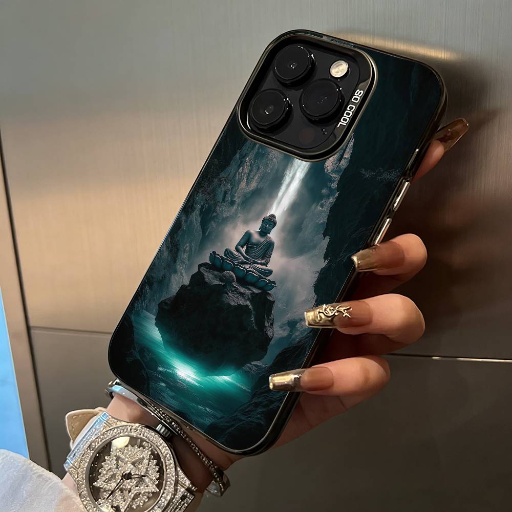 

Shakyamuni Buddha Phone Case For iPhone 17,16,15,14,13,12,11 Plus Pro Max Colored Silver Phone Case iPhone11ProMax