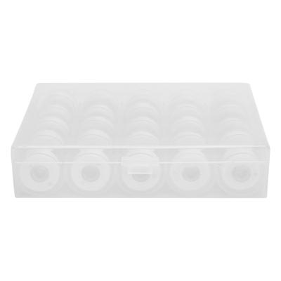 25 Stück Spulen mit Wickeldraht Transparente Spulen für Stick- und Nähmaschinen Weißes Garn