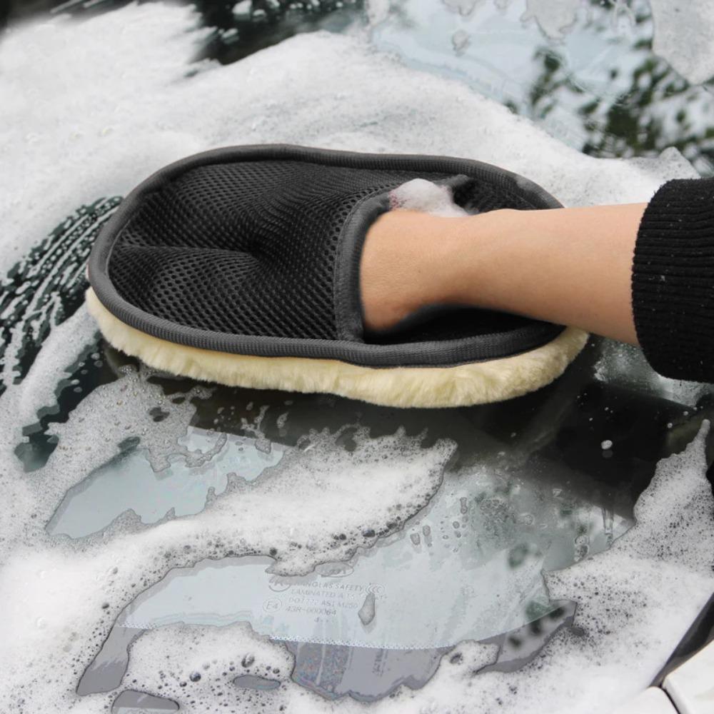 Plush Car Washing Gloves Soft Wool Car Wash Mitt Auto Motorcycle Cleaning Brush Car Detailing Care Tool