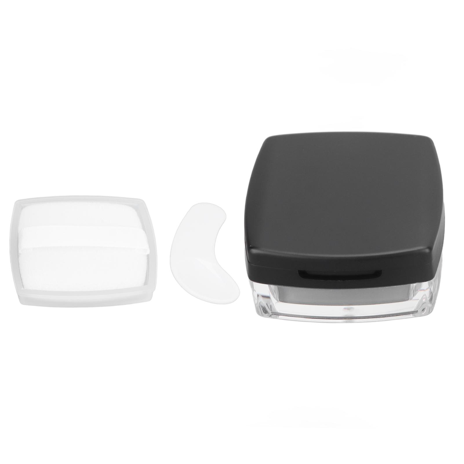 

Пустая многоразовая пудреница Пуховка Зеркало Ложечка Отдельный контейнер для хранения для макияжа Рассыпчатая пудра Черный