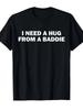 Unisex Vintage Meme s nápisem "Potřebuji objetí od kamaráda" Potisk Tričko Letní Oversize Tričko Unisex Streetwear Ležérní Oblečení
