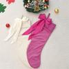 Bows Christmas Stockings Ornament Candy Gift Bag Christmas Hanging Socks For Tree Fireplaces Holiday Decoration