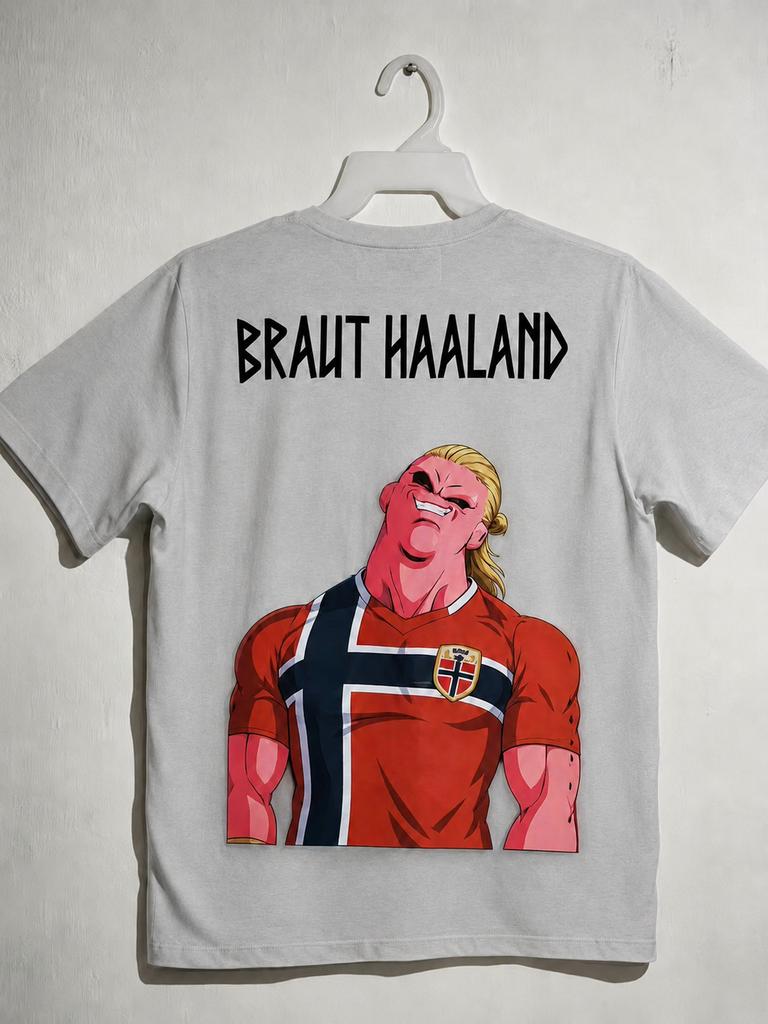 Erling Haaland Norway Funny Majin Buu Graphic T Shirt Unisex Football Soccer Cartoon Tee Unisexs and Unisexs Streetwear Tshirt