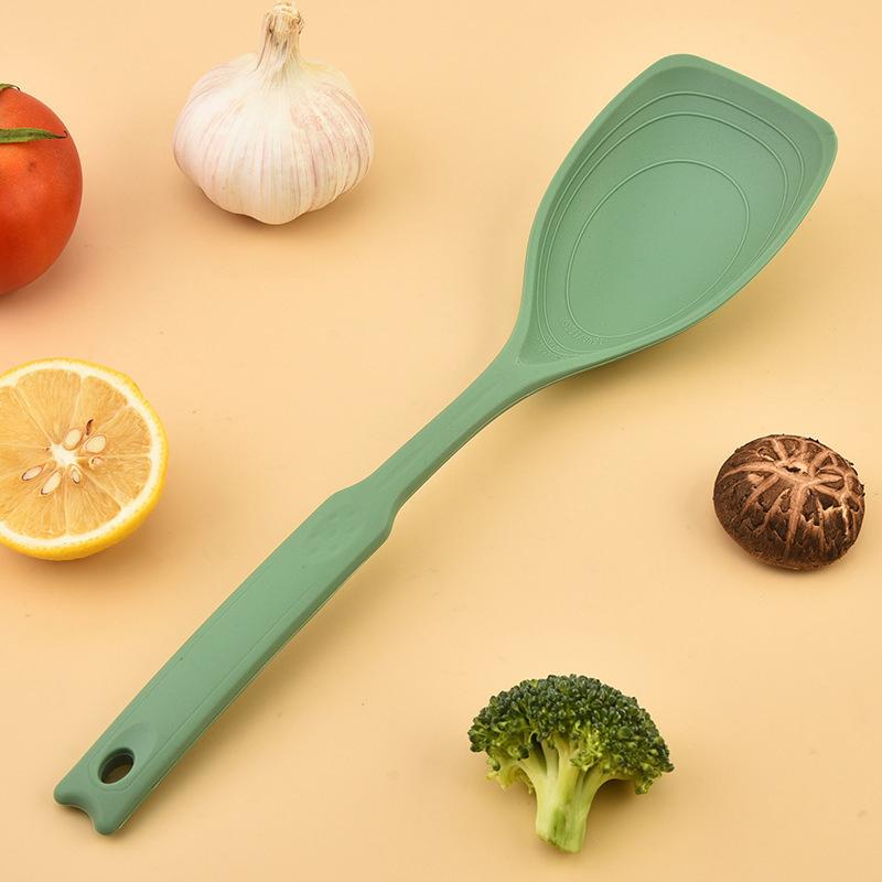 Silicone Spoon Multi-Use Hold Comfortable Non-Slip Round Handle Large Cooking Utensils Mixing Spoon Silicone Tableware Scoop