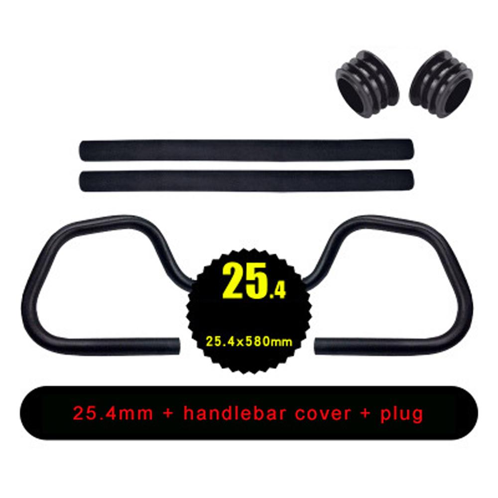 Manubrio A Farfalla Per Bici In Alluminio 6061 - Larghezza 580 Mm, Diametro 31.8 Mm, Con 2 Impugnature In Spugna