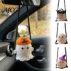 Decorative Ghost for Backpack Cute Crochet Car Ornaments, Handmade Mini Knitted Doll, Small Figurine Desk Rearview Mirror Hanging Accessory