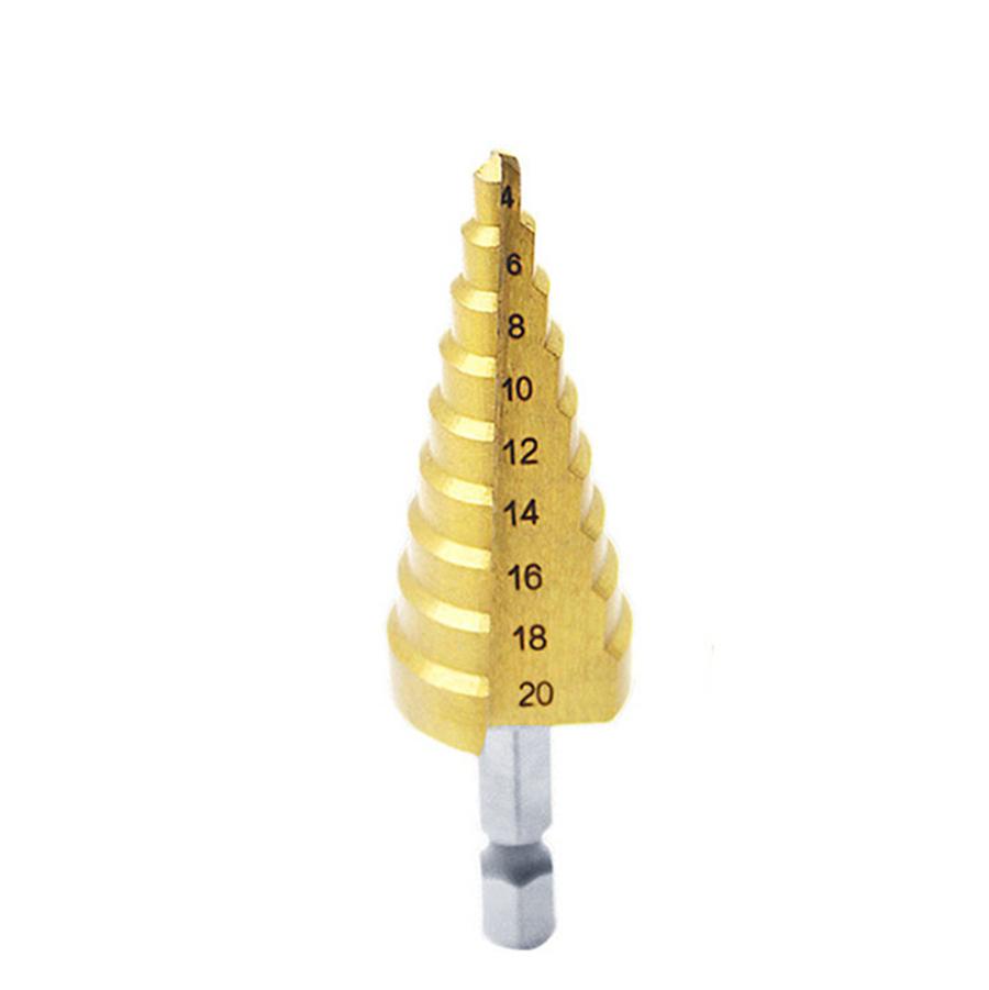 HSS Steel Large Step Cone Drill Titanium Bit Set Hole Cutter 4-20mm Repair Kit