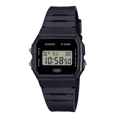 POP Digitálne Čierne Remienok z Bio Živice Quartz F-91WB-1A Unisex Hodinky