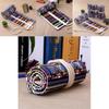 Ethnic Style Colored Geometric Pattern Pencil Canvas Storage Bag For Artists And Students