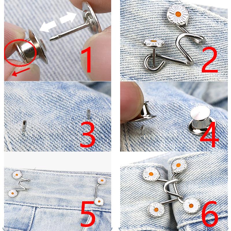 Spille in metallo per pantaloni e gonne da donna, jeans, clip per vita regolabile, accessori per abbigliamento, cucito, set di spille da donna, spille per stringere la vita