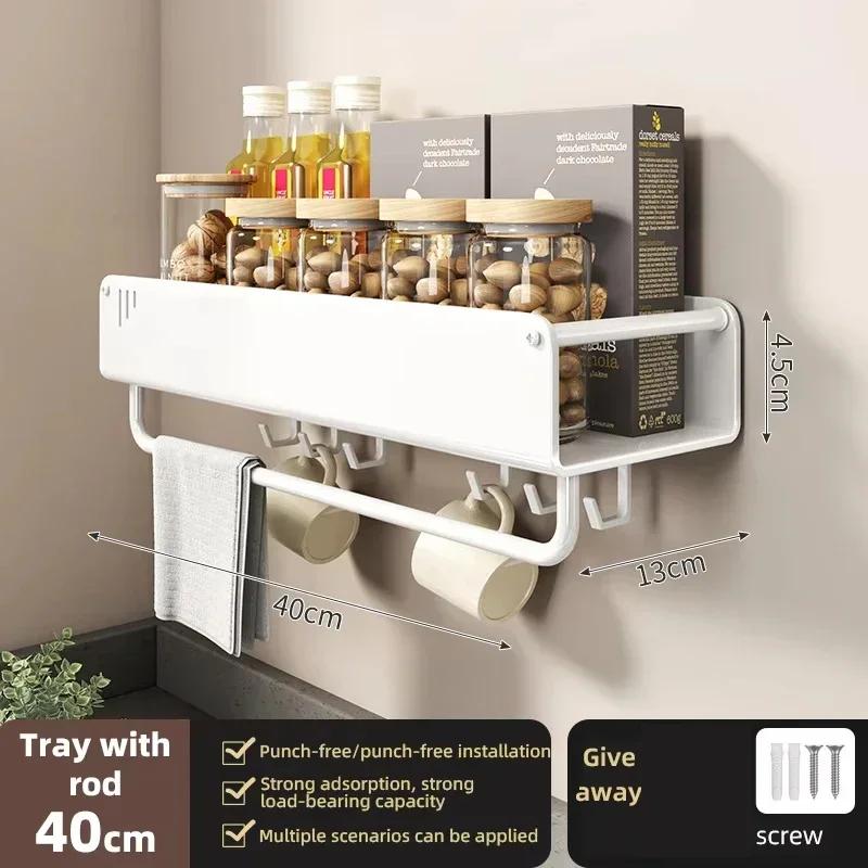 Estante Montado en Pared Estante de Almacenamiento para Especias Accesorios de Cocina Estante Soporte para Cuchillos de Cocina Colgador Estante Organizador de Estantes