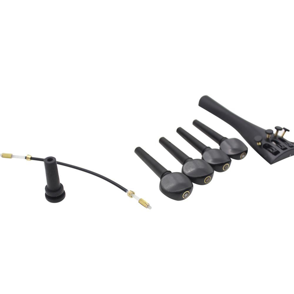 4 4 Violin Chin Rest Chinrest with Tuning Peg Tailpiece Fine Tuner Tailgut Endpin Violin Accessory Kit