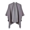 Women S Double Sided Faux Cashmere Split Shawl Cloak Warm Air Condition Blanket