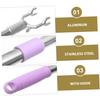 DOITOOL Stainless Steel Telescopic Rod, Hanger, Dressing Aid Stick, Curtain Hook, Claw, Reach Hook, Dress Stick Tool, Steel Fork, Purple, Aluminum