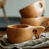 1Pc Wooden Cup Finland Kuksa Wood Mug  Outdoor Camping Cup Coffee Tea Mug Breakfast Juice Milk Mug Portable Picnic Drinking Cup