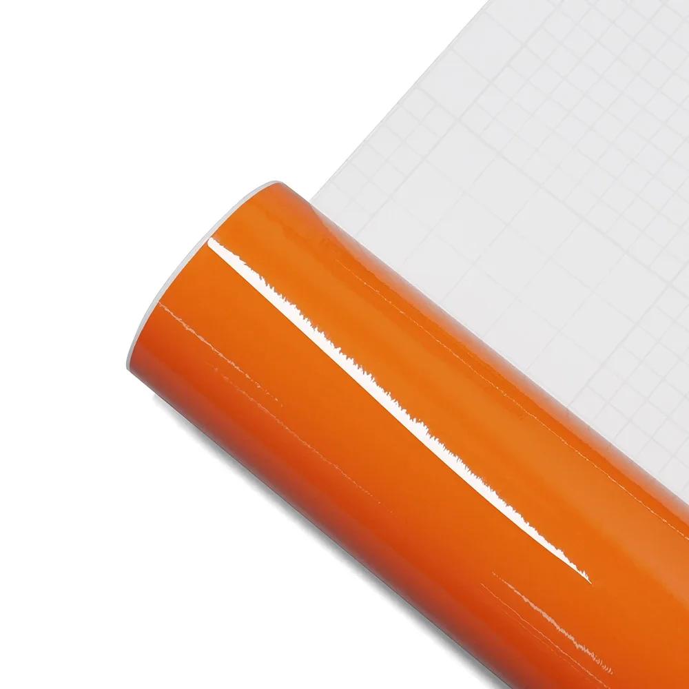

Premium Glossy Orange Self-adhesive Car Vinyl Wrap Film Vehicle Body Decal Auto Engine Hood Decoration Sticker Air Bubble Free 0.5mx1.52m