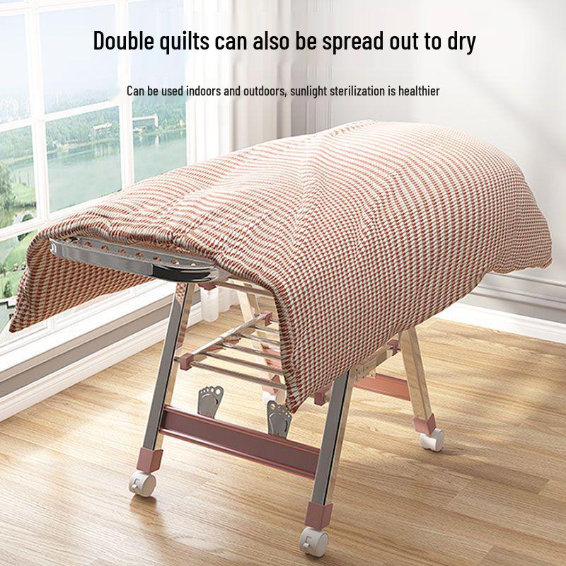 Floor-Standing Folding Towel and Clothes Rack for Hairdressing Salons and Barber Shops