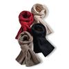 100% Cashmere Twisted Flower Thick Knitted Scarf For Women Multifunctional Solid Color Versatile Warm And Neck Protection Scarf