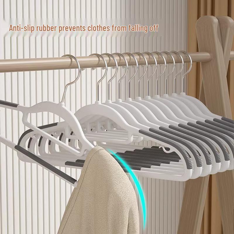 Non-slip Adult Clothes Hangers: No Trace, Thickened, Anti-Shoulder Bump, Dual-Use for Dry/Wet.