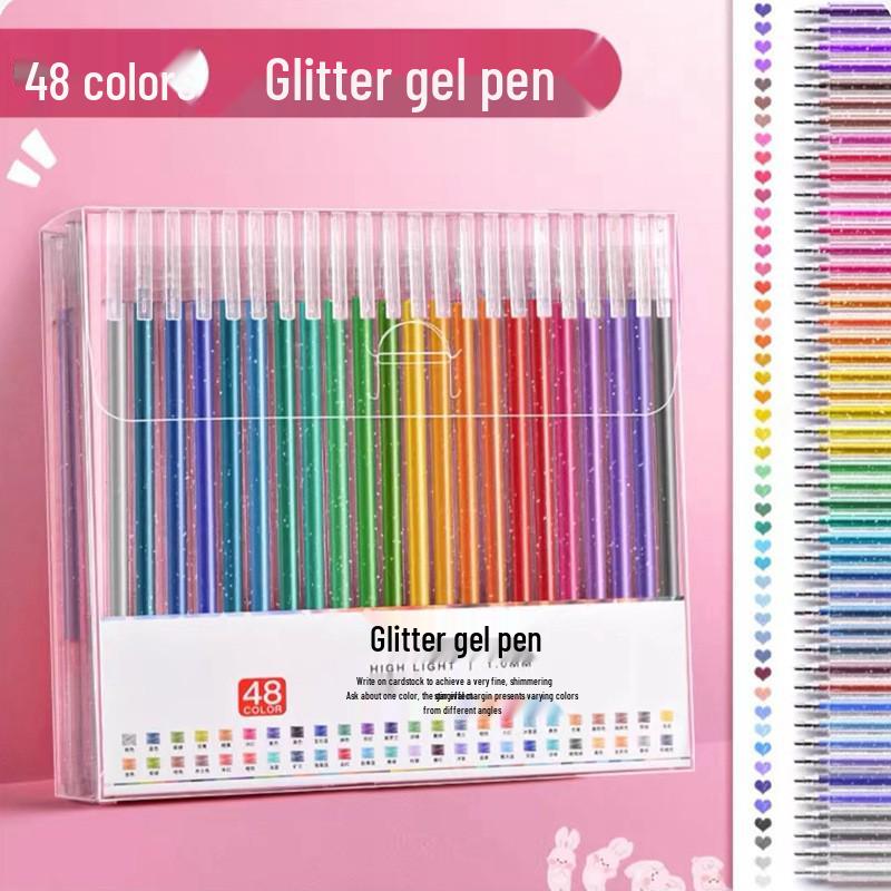 Colorful Glitter Gel Pens for Creative Journaling and Art - Ideal for Students and Children