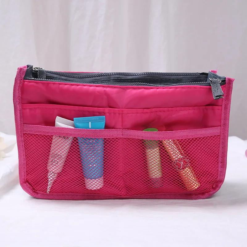Nylon Cosmetic Bags For Women Tote Insert Double Zipper Makeup Bag Toiletries Storage Bag Girl Outdoors Travel Make Up Organizer