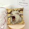 1PC Screaming Goat Sheep Embroidered Style Printed Pillow Cover Short Plush Polyester Cushion Case Animal Pillowcase Home Decor