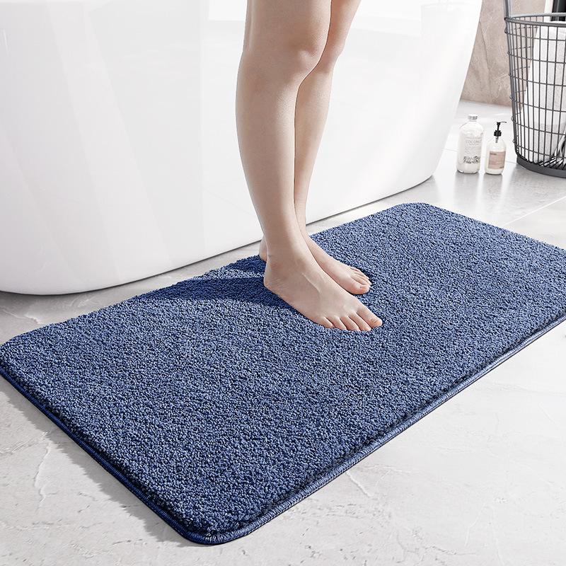 

VIKAMA Solid Color Bathroom Floor Rug Strong Absorbent Non-Slip Home Bathroom Quick Drying Imitation Cashmere Mat Home Decor 40X60CM (1.3X2FT