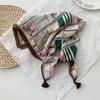 Spring and summer new horse versatile strap spike small square scarf women's Korean version fashion cotton and linen headscarf multi-functional hair t