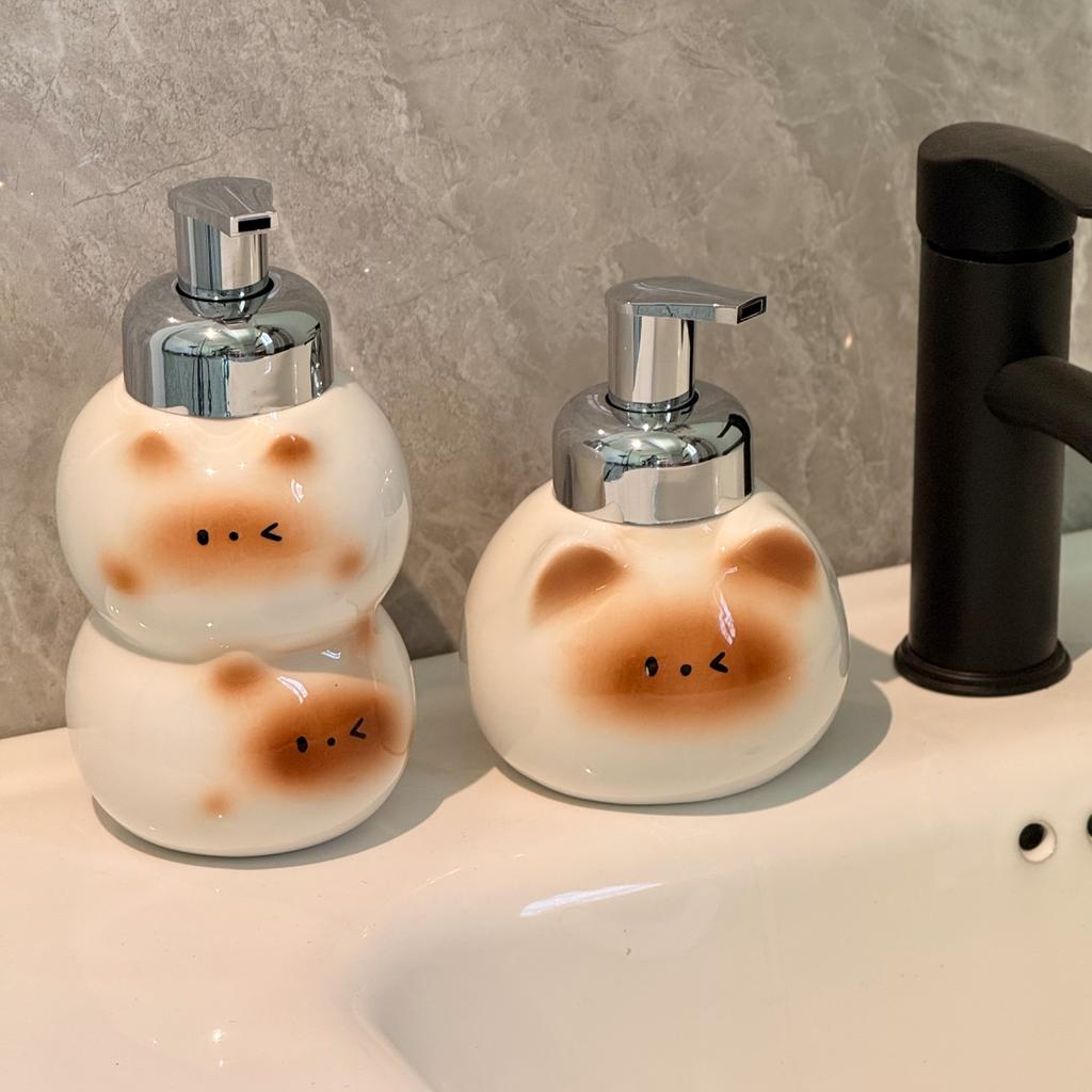 Siamese cat hand sanitizer foam separately bottled bathroom counter lovely press bottle shampoo bath bottle soap dispenser