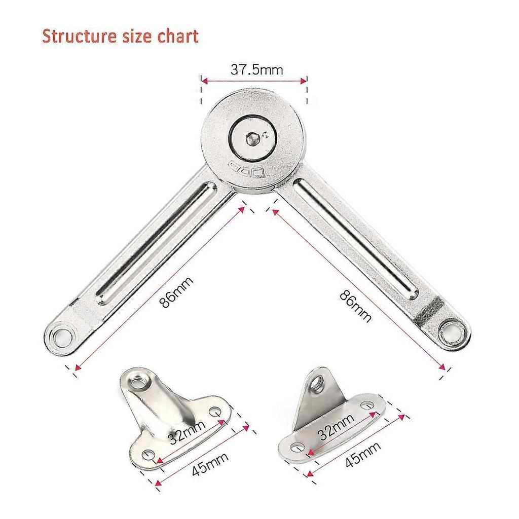 2 Pcs Soft-Closing Door Panel Support Hinges Stay,Can Be Stopped at Will,Folding Cover Support, Used for Heavy Duty
