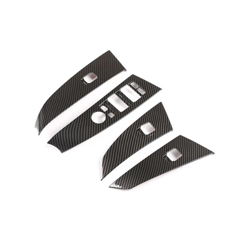 Styl vozu ABS karbonová textura Interiér Spínač ovládání zvedacího okna Tlačítko panelu Obložení krytu rámu pro BMW řady 5 E60 04 - 06