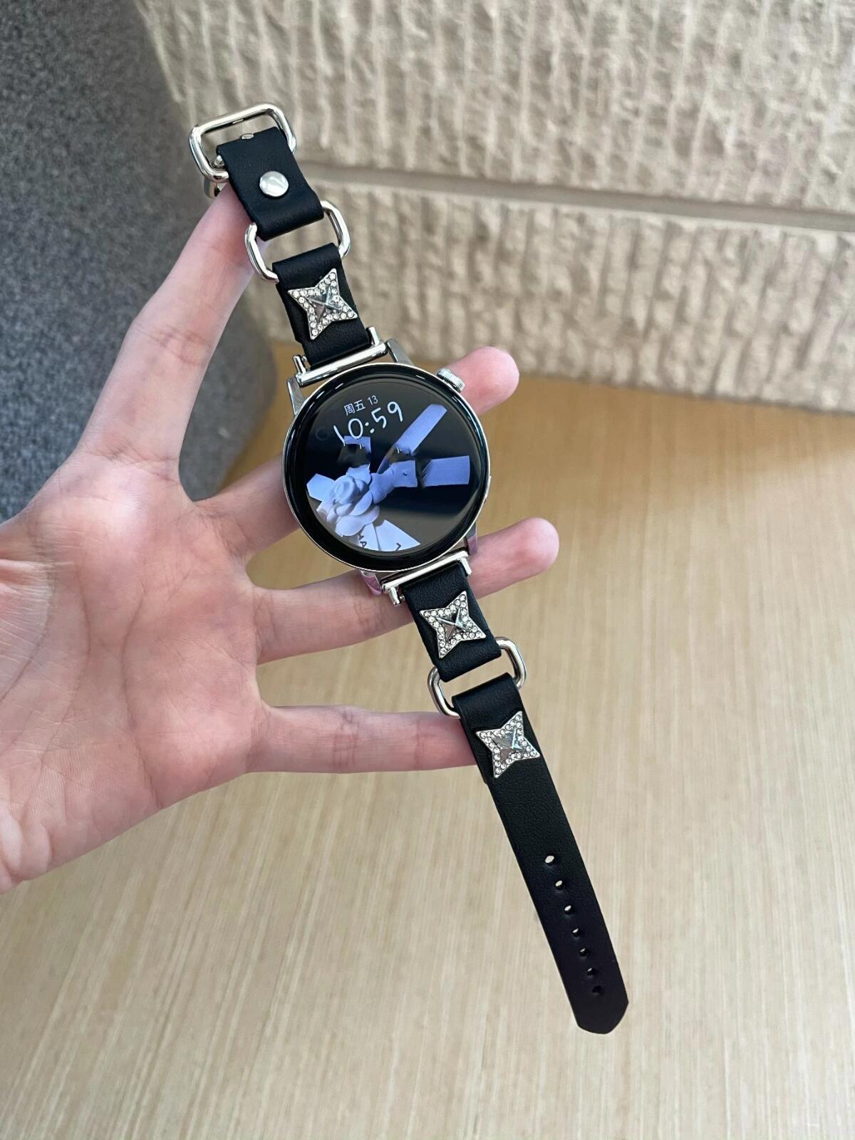 

Luxury Band For Samsung Galaxy Watch 7 FE 5 Pro 4 6 classic 44mm 40mm Leathe loop bracelet correa Galaxy Watch 7 Strap Watch 5 pro 45mm чорний