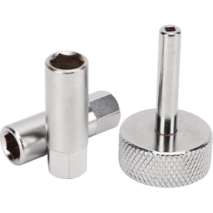 Conjunto de 3 Peças de Ferramentas de Ajuste de Válvulas Tucho 8 9 Mm Soquetes de Contraporca e Acionamento de 3 Mm Para Motocicletas ATVs